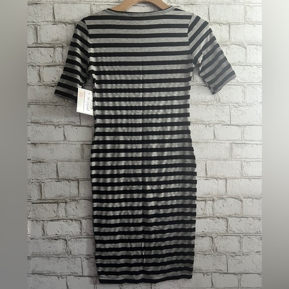NEW! Short Sleeve Striped T-Shirt Midi Dress LuLaRoe Julia size XXS - Picture 2 of 8